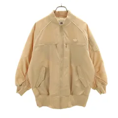 adidas アディダス トレフォイルロゴ ブルゾン M ベージュ 裏キルティング レディース 古着