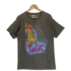 90's NBA レイカーズ マジック・ジョンソン プリントTシャツ ブラック SALEM 1990コピーライト Size L