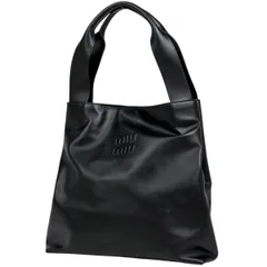 ミュウ ミュウ Miu Miu ホーボー トートバッグ 肩掛け Re-NYLON ロゴ トートバッグ レザー ブラック レディース 【中古】