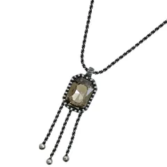 クリスチャンディオール Christian Dior カラーストーン デザイン ネックレス スイング ネックレス シルバーメッキ シルバー レディース 【中古】