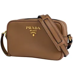 プラダ PRADA ロゴ ショルダーバッグ 斜め掛け ショルダーバッグ レザー ブラウン レディース 【中古】