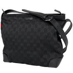 グッチ GUCCI GG柄 ショルダーバッグ 斜め掛け シェリーライン ウェブ ショルダーバッグ GGキャンバス ブラック 337598 レディース 【中古】