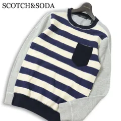 SCOTCH&SODA スコッチ&ソーダ 秋冬 アルパカ混★ 切替 ボーダー セーター ニット Sz.S メンズのサムネイル