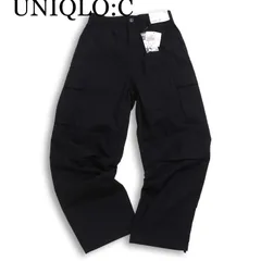 【新品 25SS】 UNIQLO:C ユニクロC 通年★ ワイドフィット カーゴ パンツ Sz.XS メンズ 黒 未使用