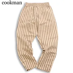 cookman クックマン 通年 ストレッチ★ ストライプ イージー シェフ パンツ Sz.XL メンズ 大きいサイズ