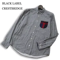 BLACK LABEL CRESTBRIDGE ブラックレーベル クレストブリッジ CBチェック★ ポケット 長袖 BD ドット シャツ Sz.2 メンズ 灰
