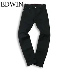EDWIN エドウィン ER22 ジャージーズ★ ストレッチ スリム ブラック デニム パンツ ジーンズ Sz.S メンズ 黒 日本製