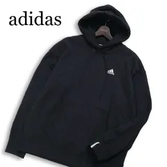 美品 24SS adidas アディダス エッセンシャルズ プラス ルーズフィット フレンチテリー スウェット パーカー Sz.M メンズ 黒