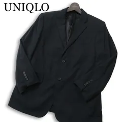 UNIQLO ユニクロ 通年 背抜き★ SLIM FIT ストレッチ ウール スリム テーラード ジャケットSz.46　メンズ 黒