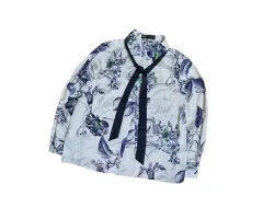 (ほぼ新品) ZARA ザラ フラワー シルク シャツ