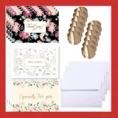 ♡新品♡メッセージカード サンキューカード 手紙 封筒シール付き 12枚セット