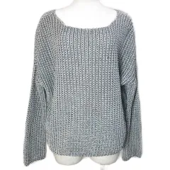 デプレ DES PRES トゥモローランド 美品 19SS コットンペーパーレーヨン ラウンドネックプルオーバー ニット セーター 長袖 フリーサイズ グレー系 X