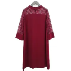 クミキョク 組曲 KUMIKYOKU PRIER 19AW レース切り替え ワンピース ドレス 美品 8 大きいサイズ ボルドー系