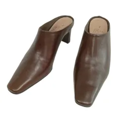 リズラフィーネ Riz raffinee レザー ミュール サンダル パンプス 美品 23cm ブラウン