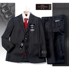 新品10.8万円 大手百貨店扱い 秋冬『CERRUTI チェルッティ 伊製生地』ウール100% 艶感 シャドーストライプスーツ BB4黒(A) 1070091