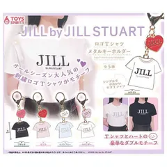 JILL by JILL STUART ロゴTシャツ メタルキーホルダー × 全5種セット ハート ロゴチャーム ジル バイ ジルスチュアート フルコンプ コンプリート ガチャ ガチャガチャ カプセルトイ ホワイト ブラック ピンク ライトブルー ラベンダー