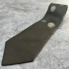 【Dominique France】ネクタイ　グレー　クラウン　最高級　刺繍　ジャガード　ツボ