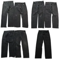 古着卸 まとめ売り RUSTLER ラスラー ブラックデニム パンツ 7枚セット (メンズ 38 ) アメカジ フェード 中古 古着 ND3423