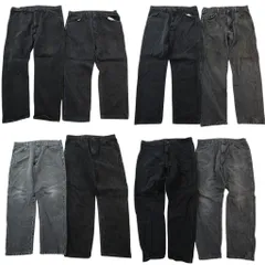 古着卸 まとめ売り RUSTLER ラスラー ブラックデニム パンツ 8枚セット (メンズ 38 /40 ) グレー アメカジ フェード 中古 古着 ND3422