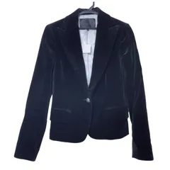 ZK1【美品】UNTITLED　アンタイトル　ベロアテーラードジャケット　ベルベット　黒　ブラック　レディース　サイズ2 高級感　オシャレ　セレモニー　上品