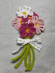 ＊お花のコサージュ＊ハンドメイド＊かぎ針編み＊ピンク系＊