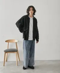 JUNRED ジュンレッド ニットブルゾン ジップアップ ブラック M Lサイズ有 タグ付き NO. ANL-83130-B