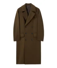 ザ・ニットカンパニー カシミア ブレンド ダブルコート ブラウン M