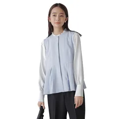 [ナノ・ユニバース] 多機能素材ペプラムジレ(セットアップ可) F L.ブルー 1