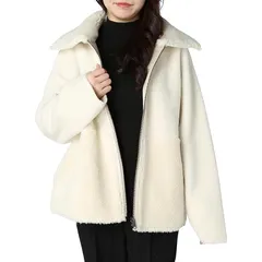 [ジョルシア] フェイクムートンリバーシブルブルゾン フェイクムートン×ボアリバーシブルブルゾン レディース ベージュ