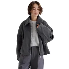 [ティティベイト] フェイクビーバー ショートブルゾン AEJR3011 レディース FREE チャコール