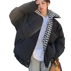 [1/2plus] [ニブンノイチプラス] 中綿 チェック ダウン (XL, 黒)