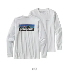 パタゴニア P-6 ロゴ ロングスリーブ M (白, ブラック, ネイビー, グレー)