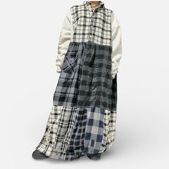 リメイク古着 ﾊﾟｯﾁﾜｰｸﾜﾝﾋﾟｰｽ ﾁｪｯｸﾜﾝﾋﾟｰｽ ﾄﾞｯｷﾝｸﾞﾜﾝﾋﾟｰｽ スエット