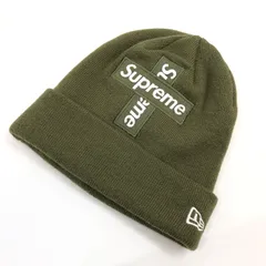 【中古品】Supreme シュプリーム ×  NEW ERA ニューエラ CROSS BOX LOGO BEANIE クロス ボックス ロゴ ビーニー ニットキャップ 帽子【149-260110-hn-04-fur】