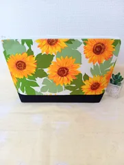 オムツポーチ(ひまわりアイボリー×ブラック)