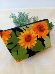 ファスナーポーチ(ひまわりブラック)