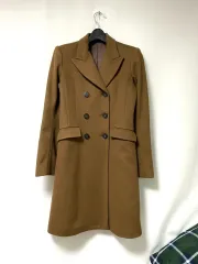 Theory セオリー レディース ウール混 ダブル ロングコート _ ブラウン p