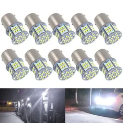 10個セット ライト LED LED ポジション ウインカー マーカー球 サイドマーカー トラック バックランプ ホワイト 爆光 12V 24V BA15S) G18 1156 （P21W ピン角180度 シングル S25のサムネイル