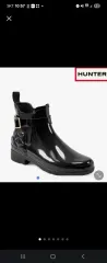 ハンター ブラック ショート レインブーツ チェルシーブーツ 230