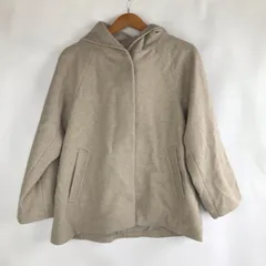 GLOBAL WORK 軽やかストレッチ フーデッドショートコート レディース M アイボリー 3092202601070055