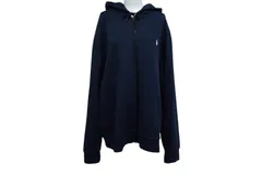 POLO RALPH LAUREN ポロラルフローレン ジップアップパーカー コットン ネイビー ポリエステル サイズXL 美品 中古 4c074726