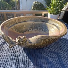 信楽焼 ビードロ蛙付めだか鉢 金魚鉢・陶器 47×17 - メルカリ