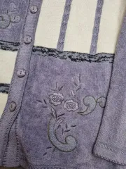 ヴィンテージ 刺繍 ビーズ ニット カーディガン