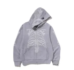 2XL アベイシングエイプ スケルトン シャーク フーディー グレー