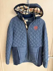 DAKS ブルー キルティング フード アウター ジュニア 15Y