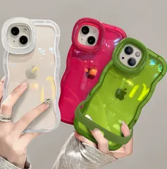 iPhoneケース うねうね なみなみ ウェーブ ケース 透明ケース クリアケース 耐衝撃 スタンド付き スマホケース iPhone17 iPhone225588