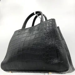 cat in the closet キャットインザクローゼット クロコ型押し トートバック  ハンドバッグ 黒 ブラック レザー