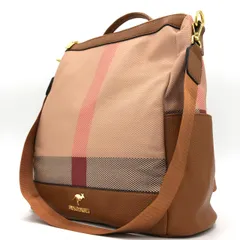 【未使用に近い】BAOLUODAISHU リュック 2way ショルダー バッグ チェック 茶色