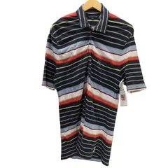 バーバリーブルーレーベル BURBERRY BLUE LABEL  ロゴ 刺繍 S/S マルチ ボーダー ポロ シャツ メンズ import：L のサムネイル