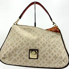 【未使用に近い】クリスチャンオリビエ ハンドバッグ アクセサリーポーチ モノグラム ベージュ 茶 2way 総柄